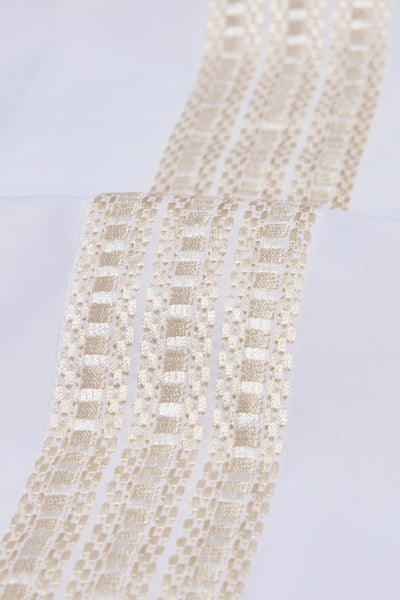 Raha Embroidered Pillowcases - Classic White & Gold