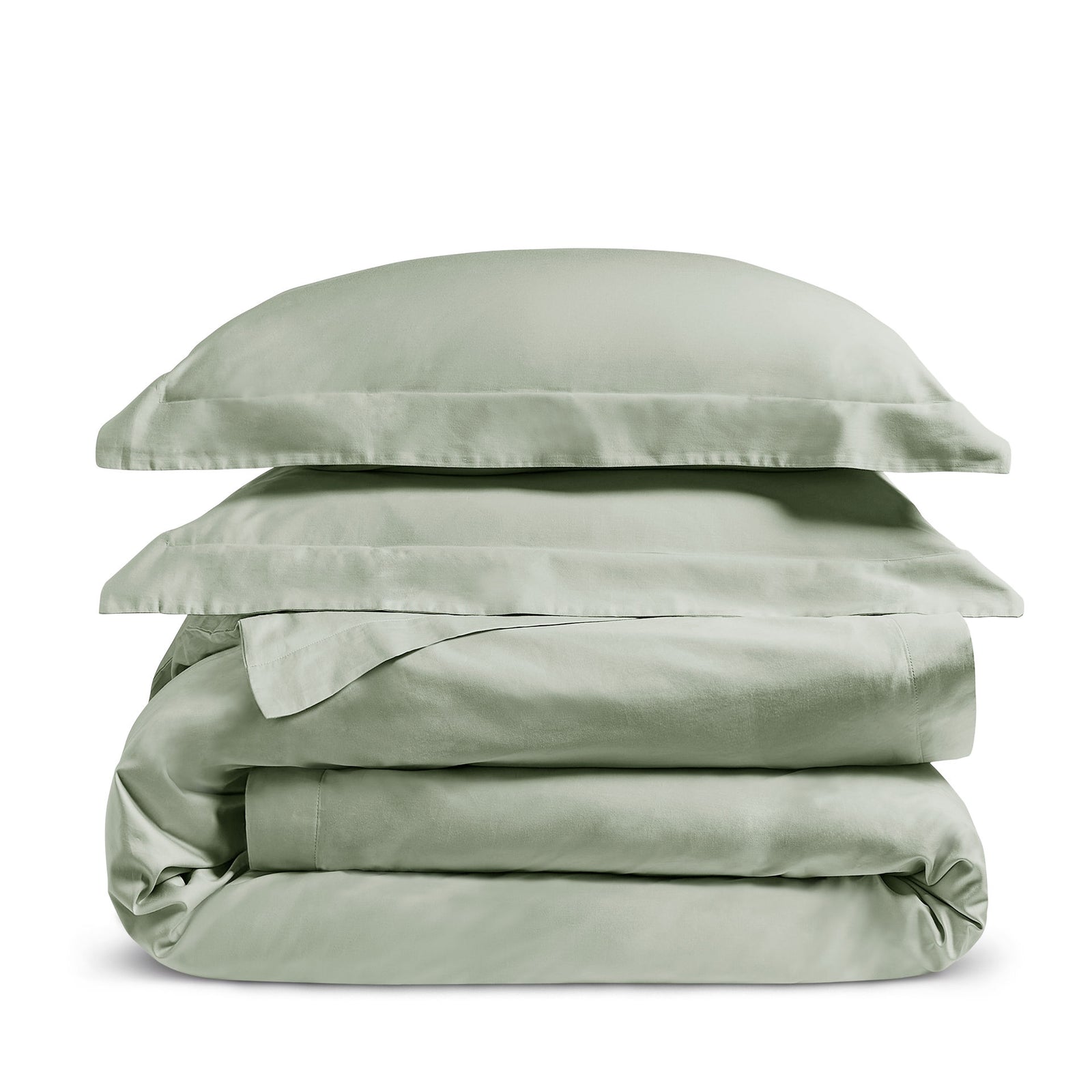 Luxury Organic Cotton Sage Green Edged Bedding Set