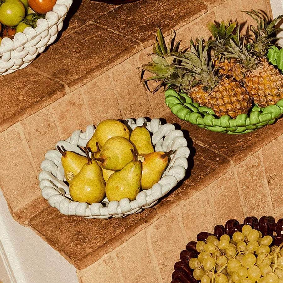 Sky Blue Basketweave Bowl