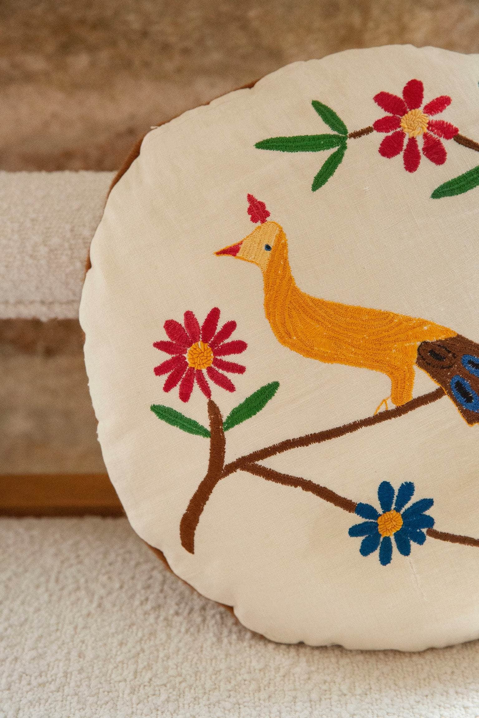 Delphi Peacock Vintage Pillow