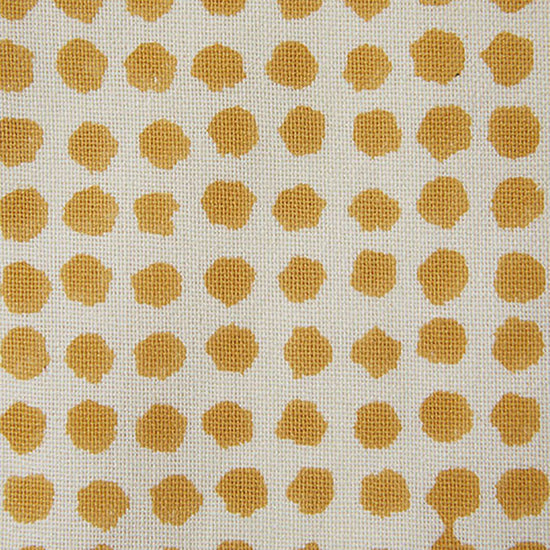 Seed Block Printed Fabric Cotton Mustard