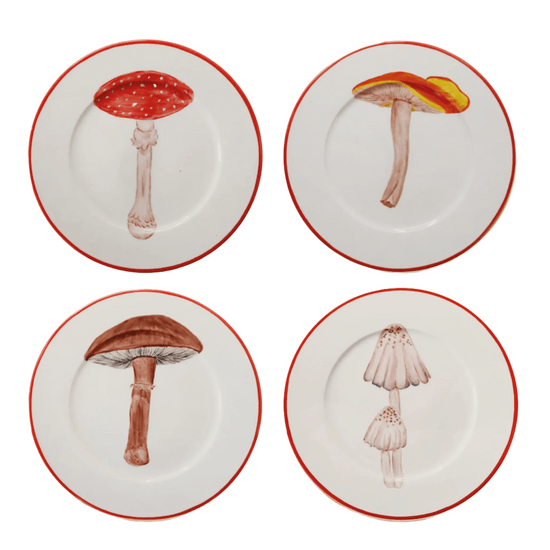 Mushrooms Plates | Set of 4