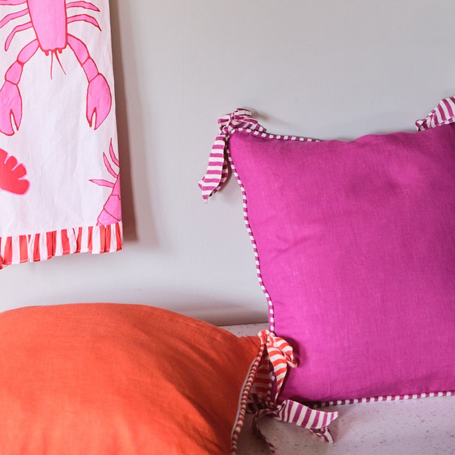 Fuchsia Ribbon Cushion Cover
