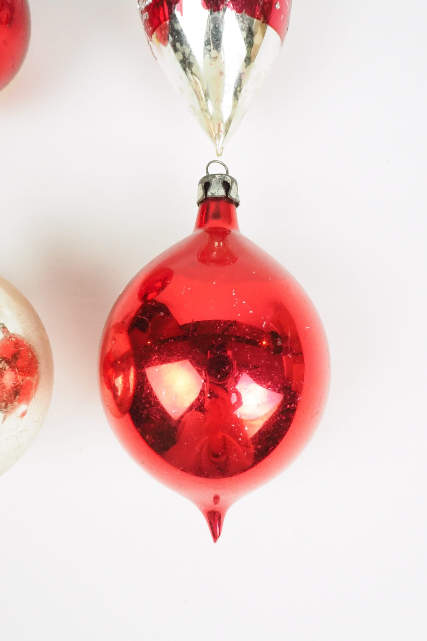 4 Antique Glass Baubles