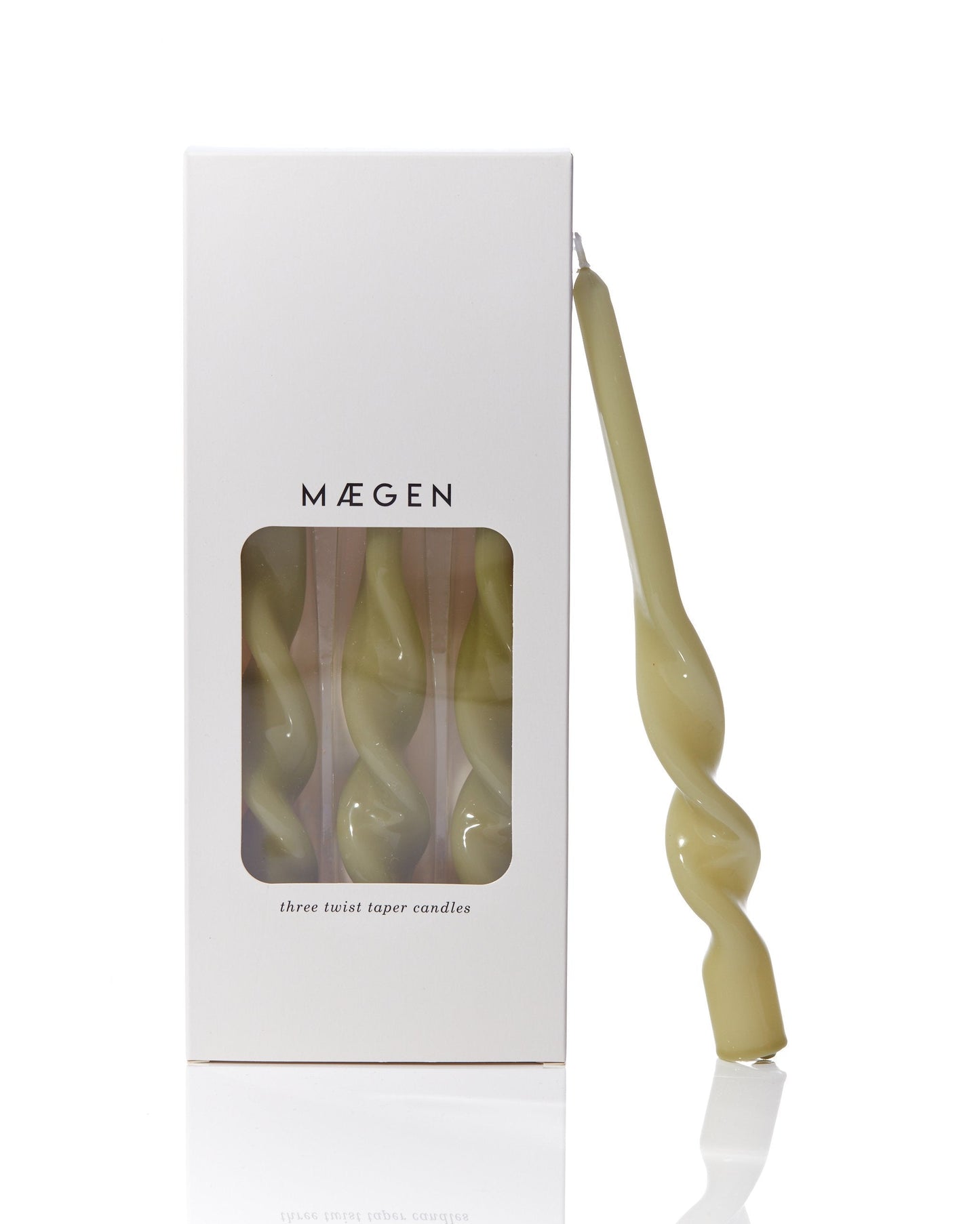 Twisted Taper Candle | Leaf Green