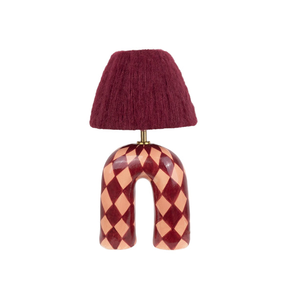 'You' Table Lamp - Maroon Diamonds