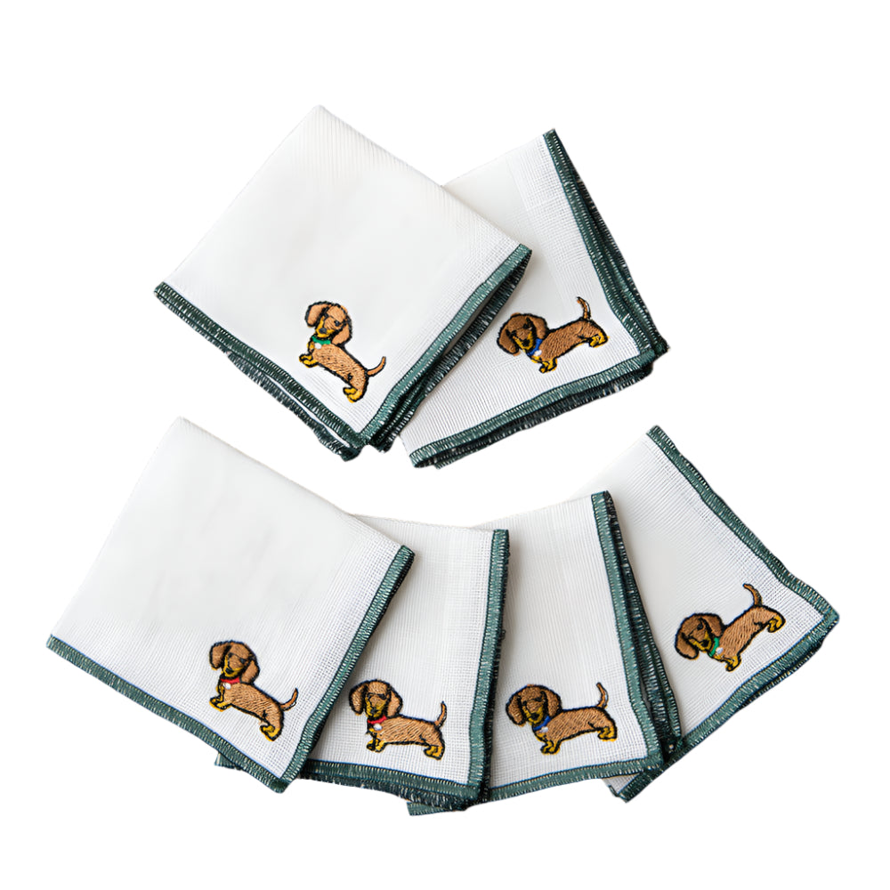 Linen Cocktail Napkins – Dachshund