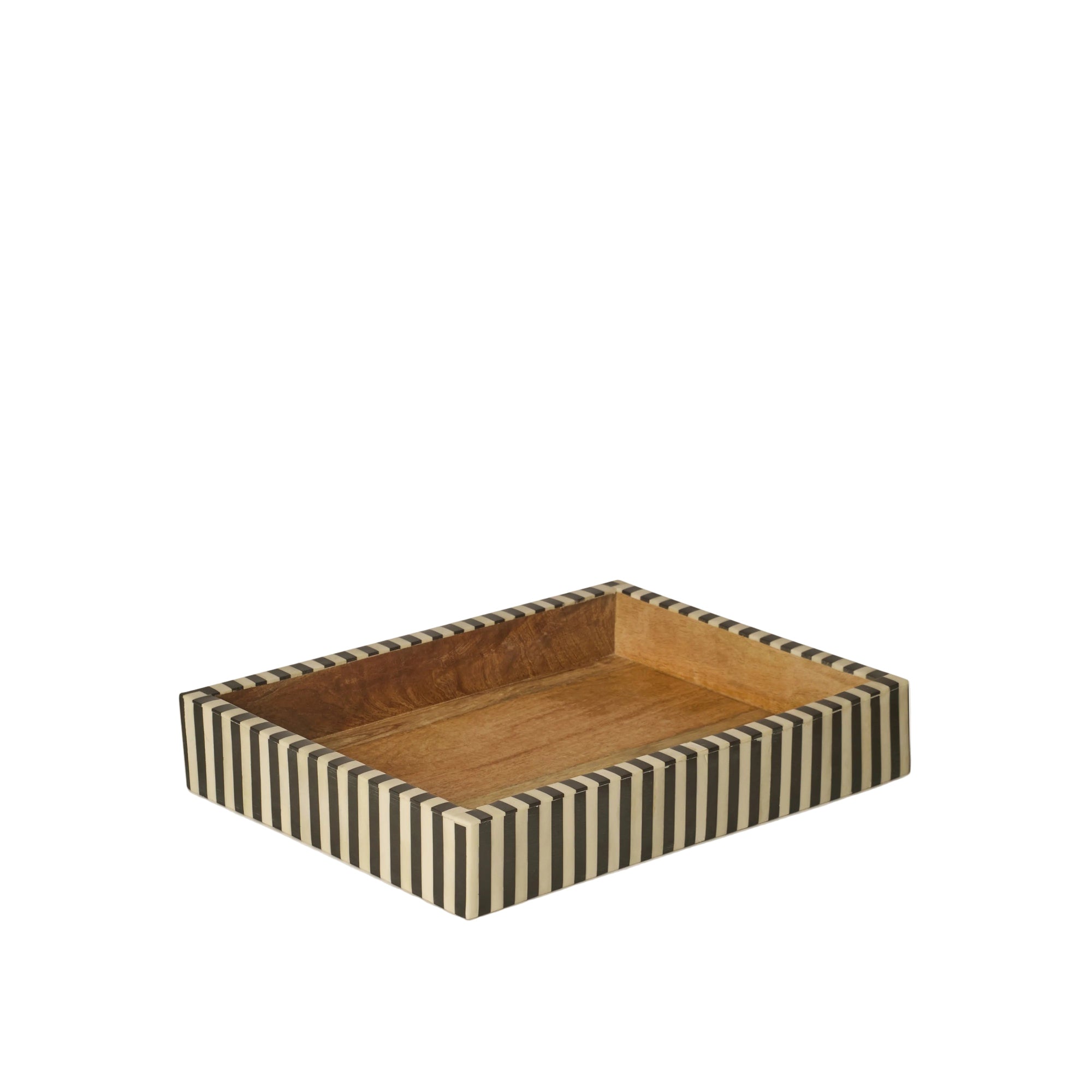 Rectangular Inlay Tray | Small | Black | Striped