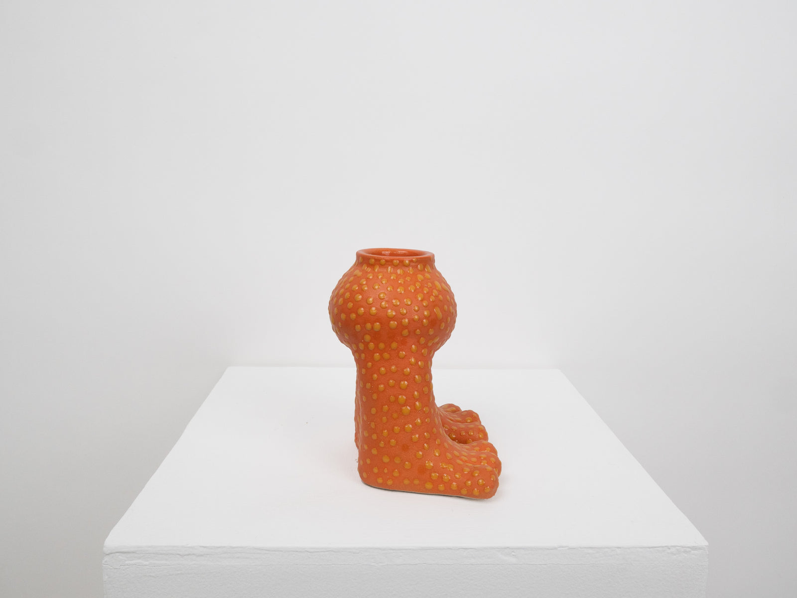 Tootsie Vase - Orange and Yellow Dots