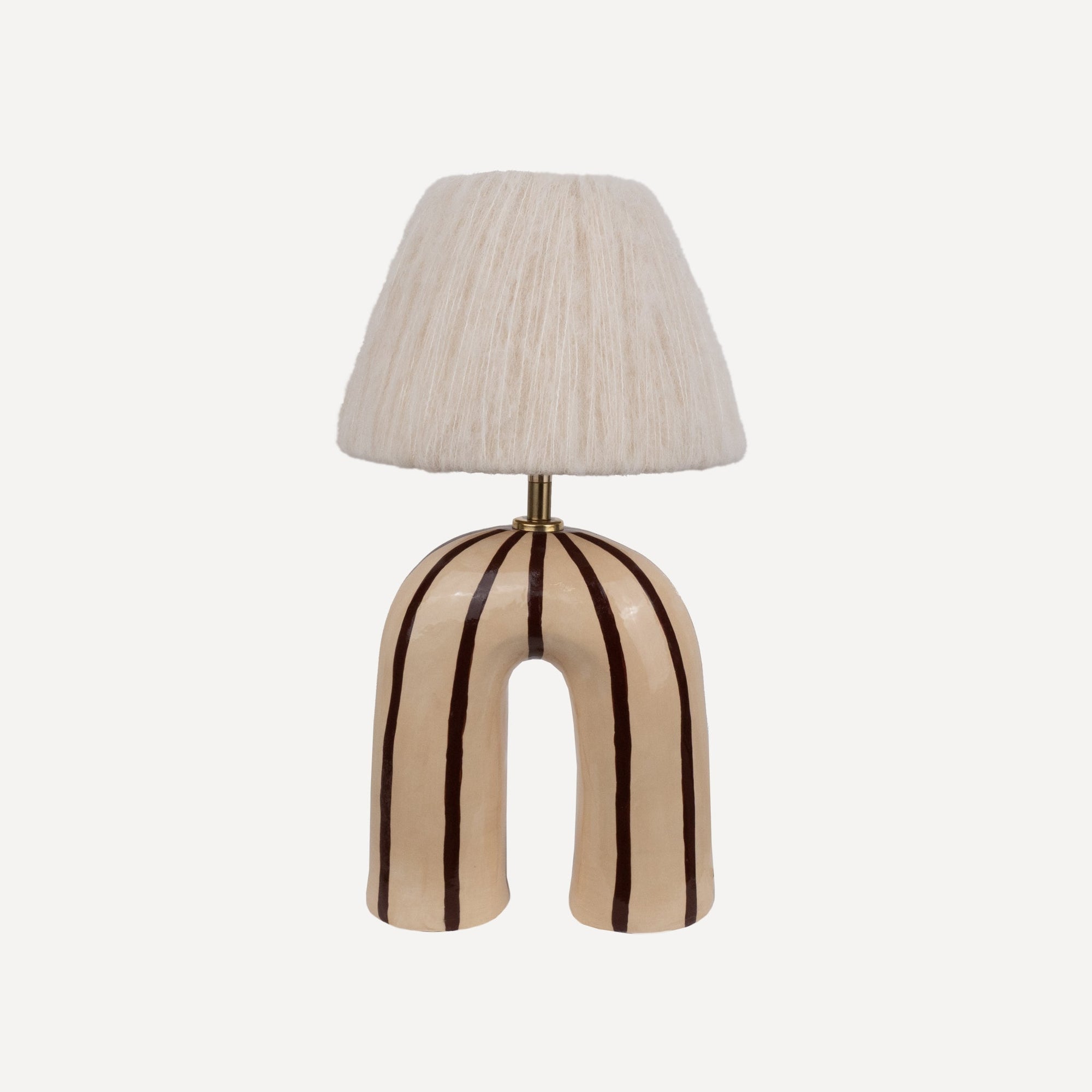 'You' Table Lamp - Brown Stripes