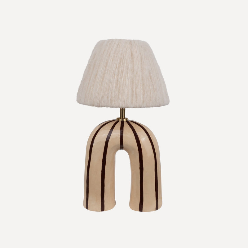 'You' Table Lamp - Brown Stripes