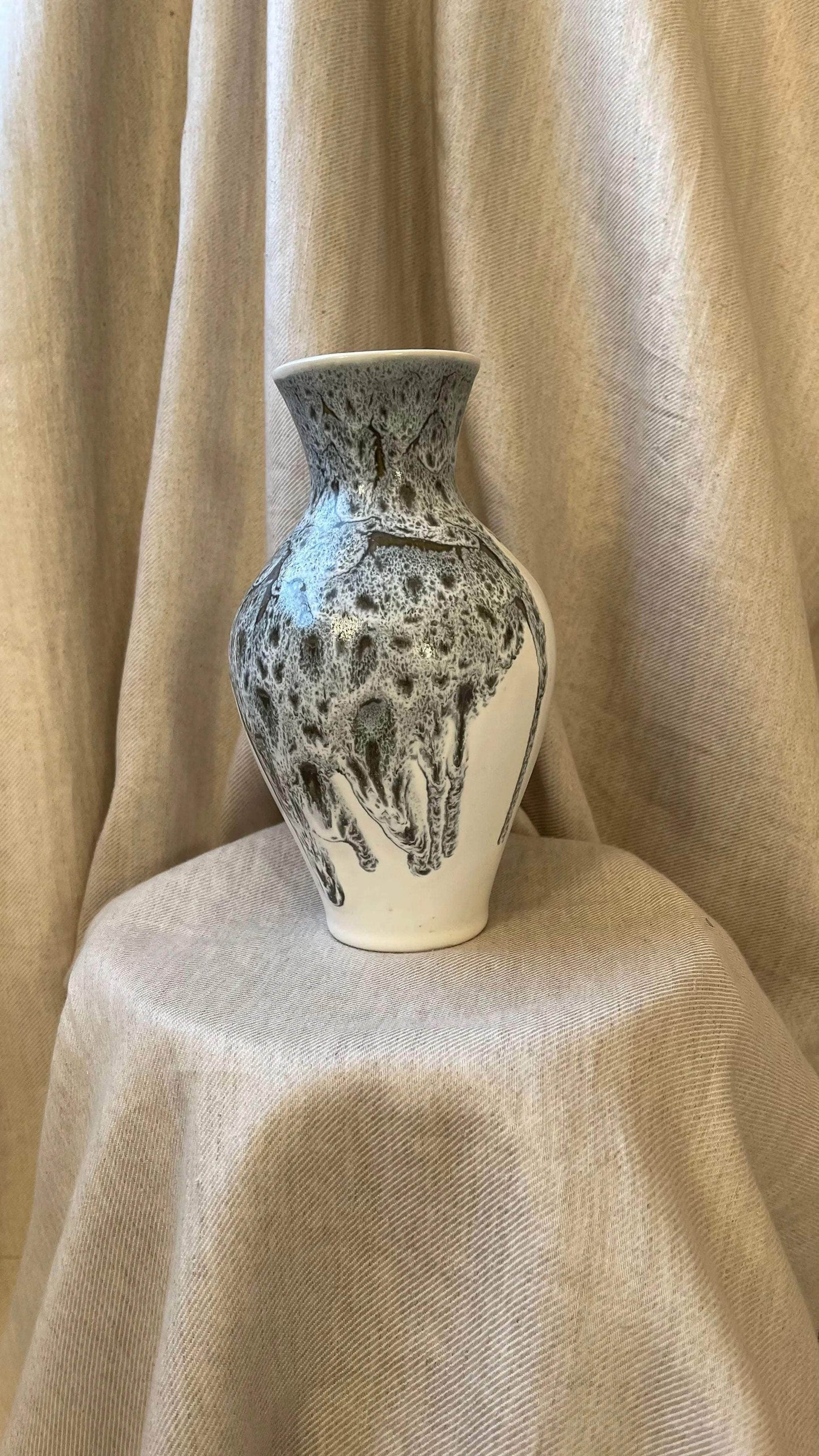 Blue and White Mottled Vase
