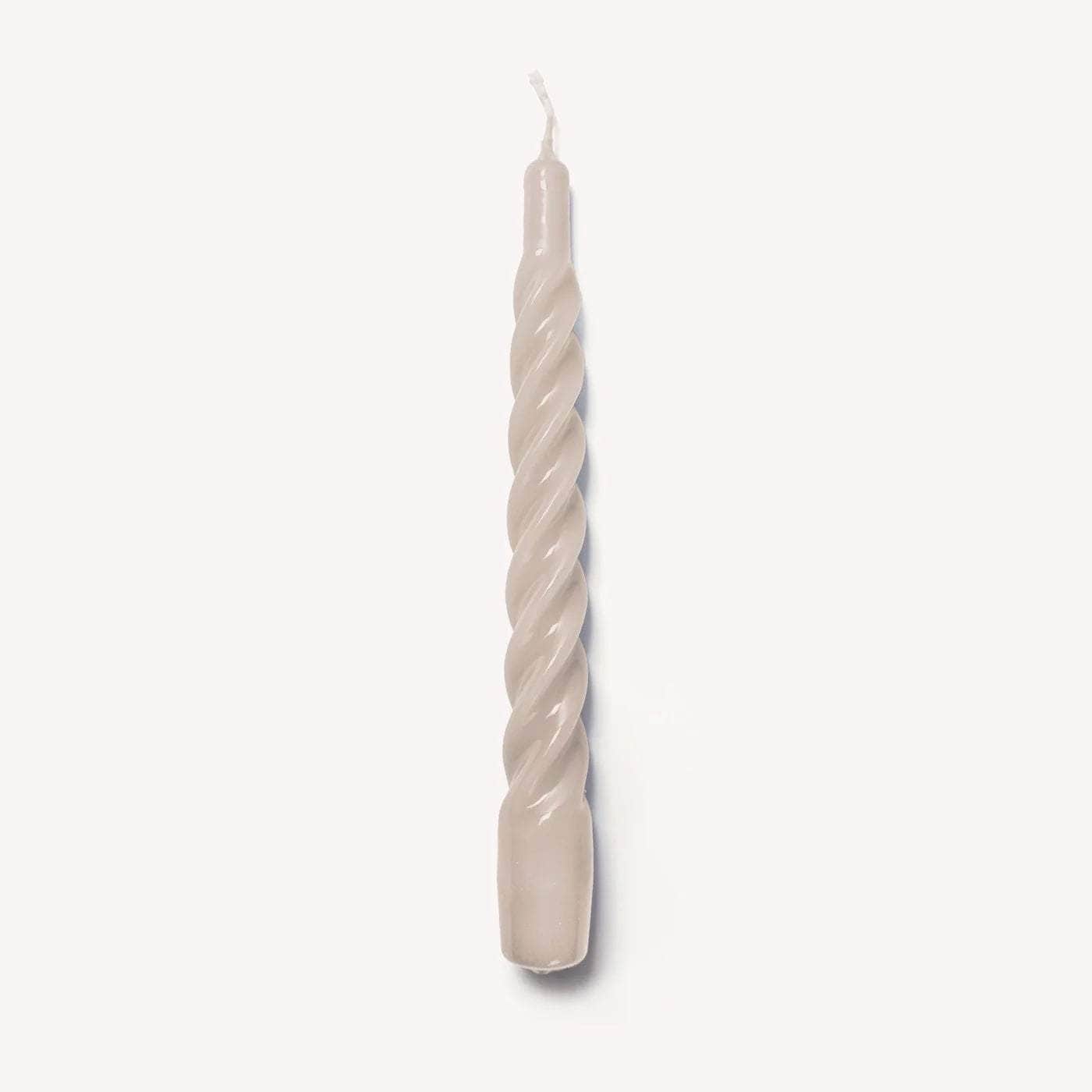 Grey Twisted Gloss Candles - Set of 6