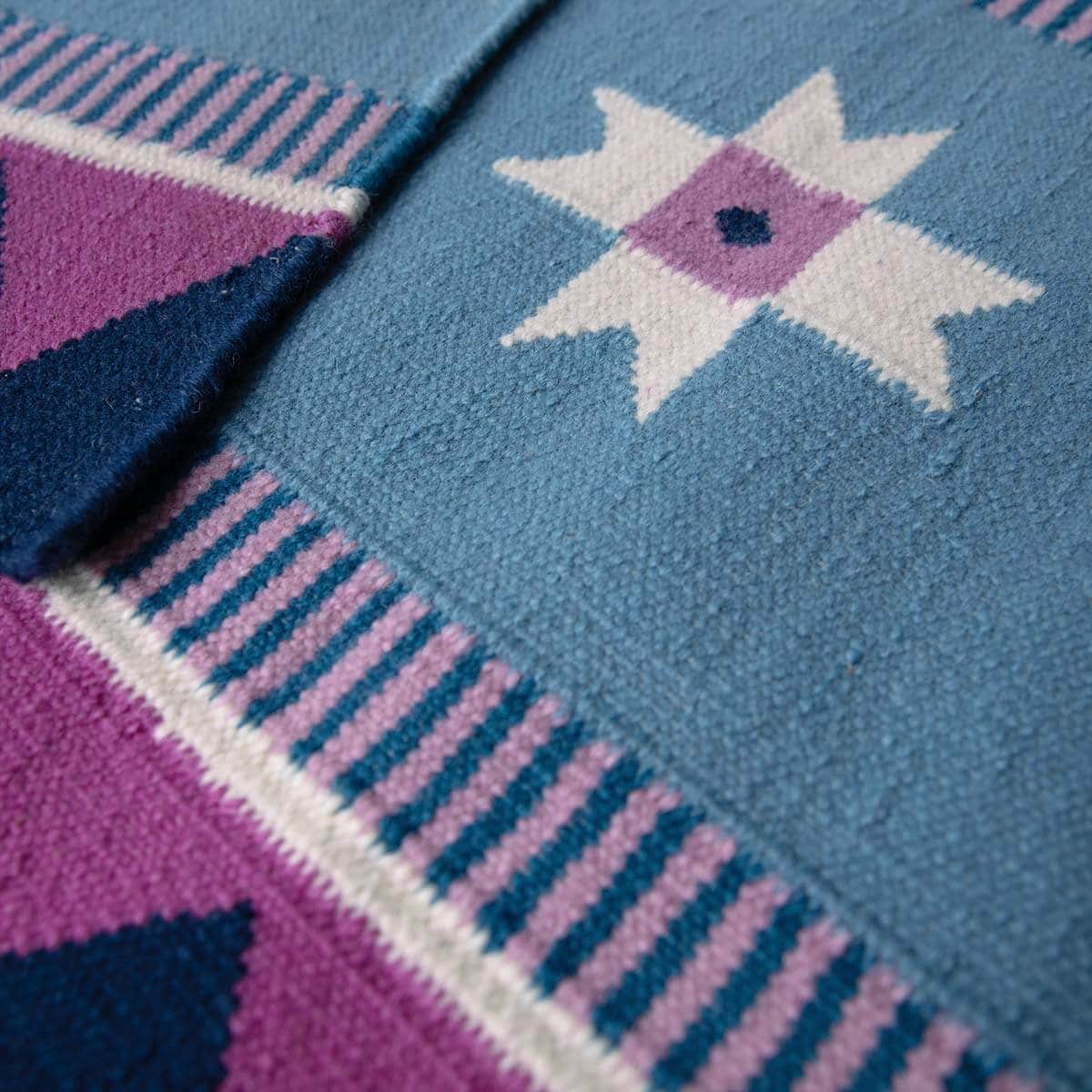 Victoria Flatweave Runner Rug - Blue-