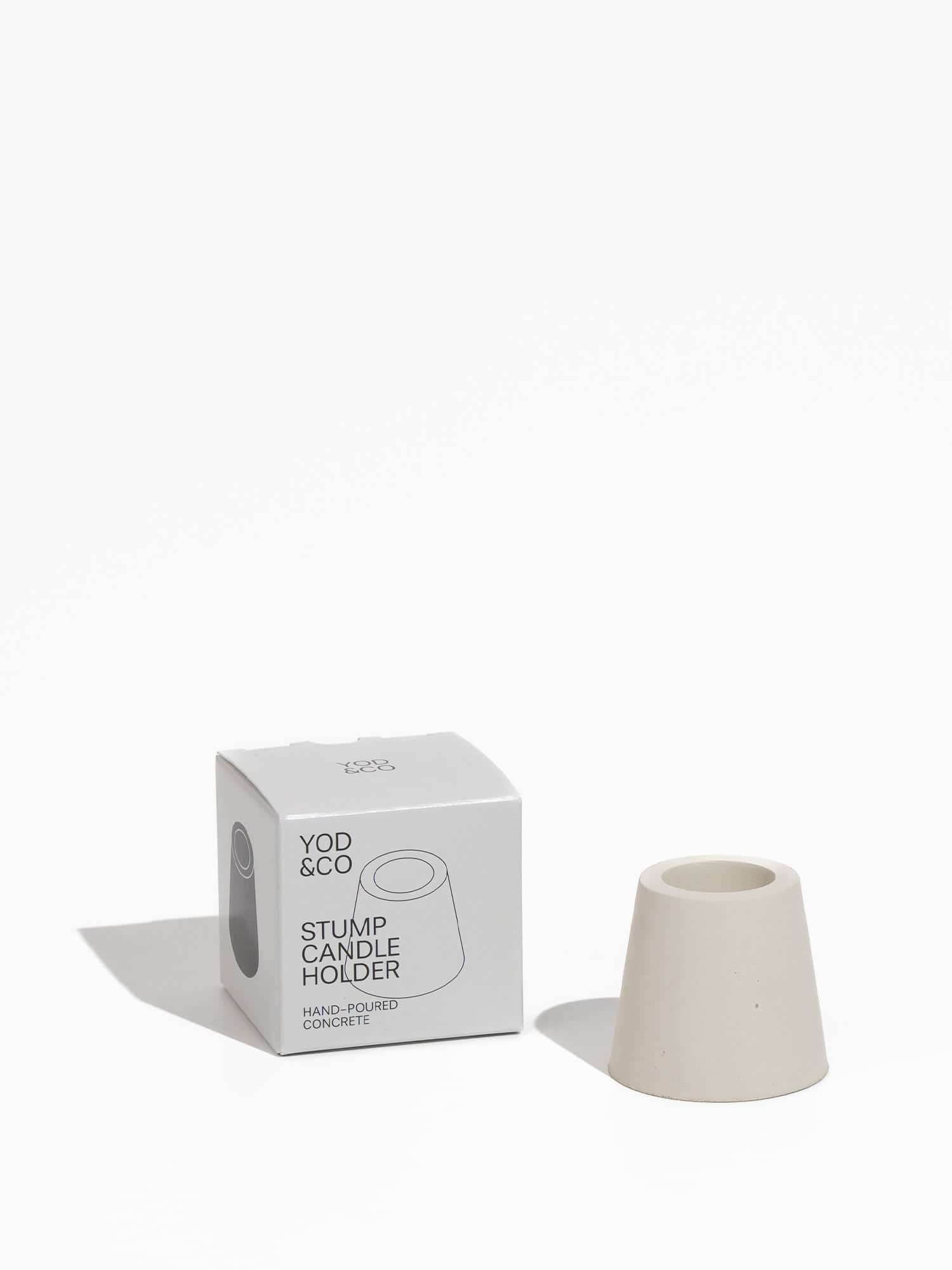 Stump Candle Holder - Light Grey