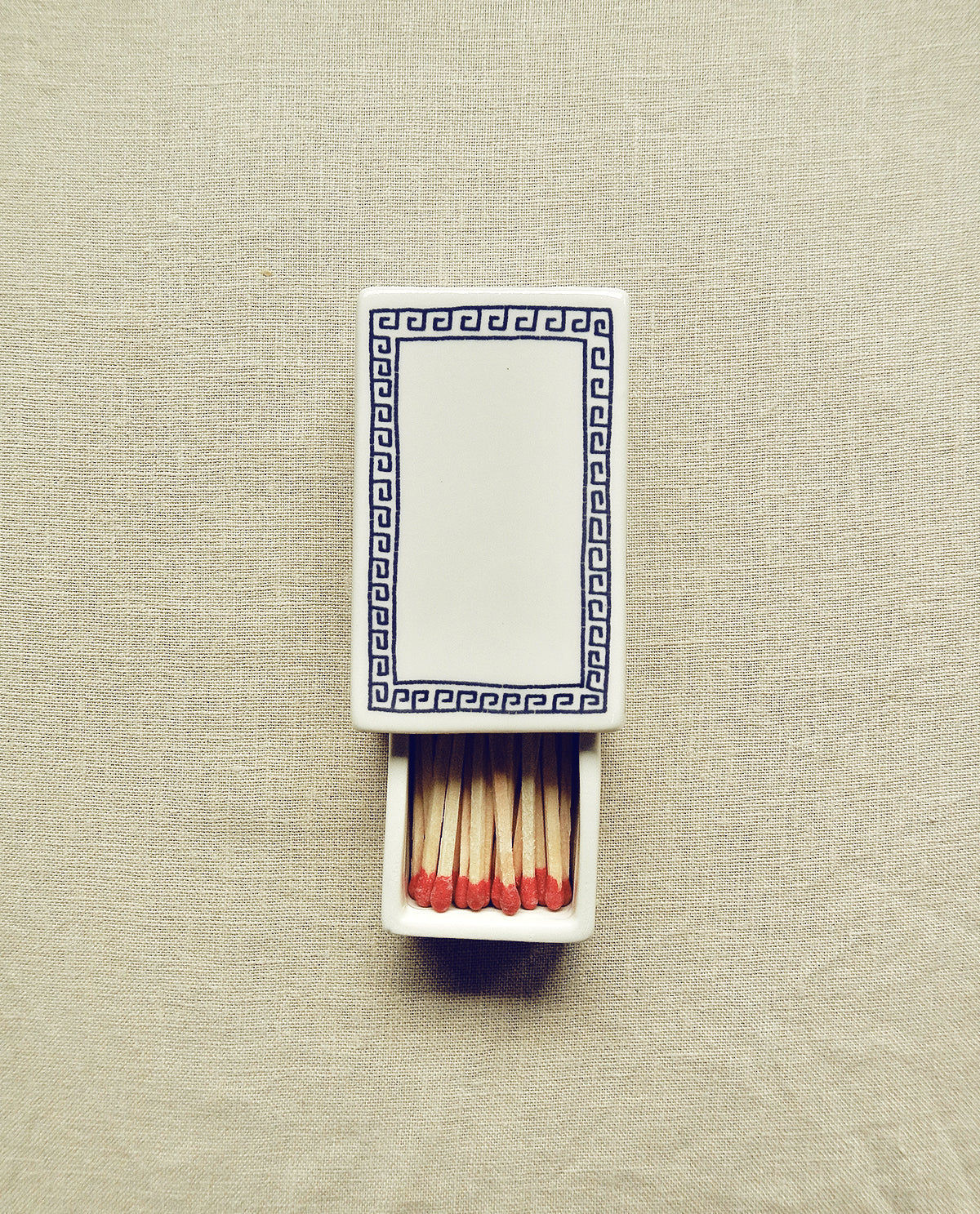 ‘Greek Pattern’ Ceramic Matchbox