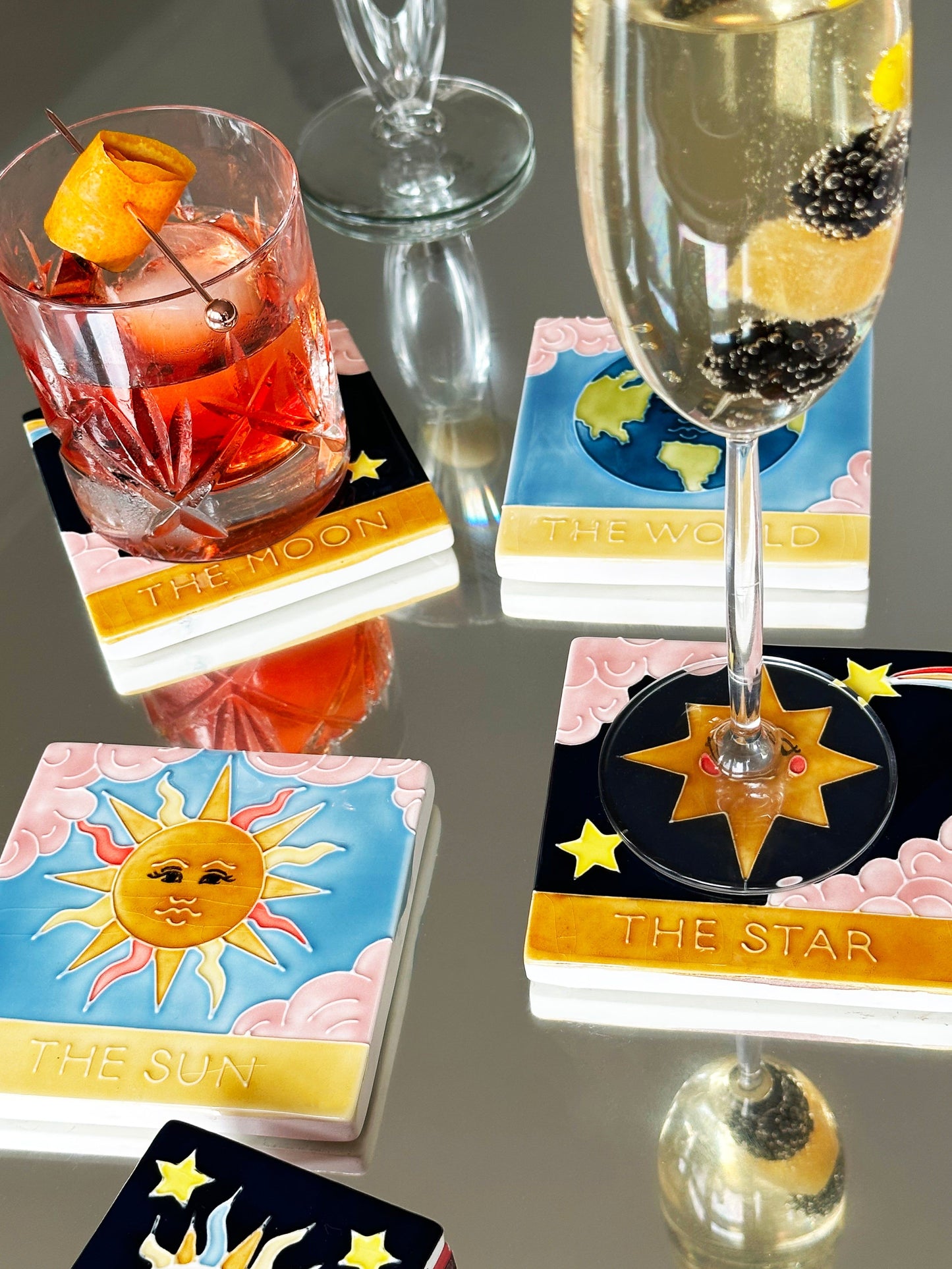 Tarot Ceramic Coaster Set