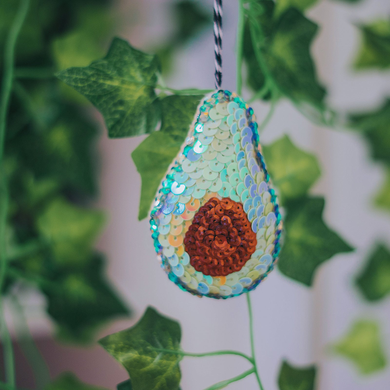 Avocado Sequin Hanging Ornament