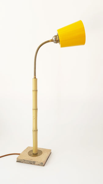 Bamboo and Terracotta Table Lamp - Yellow