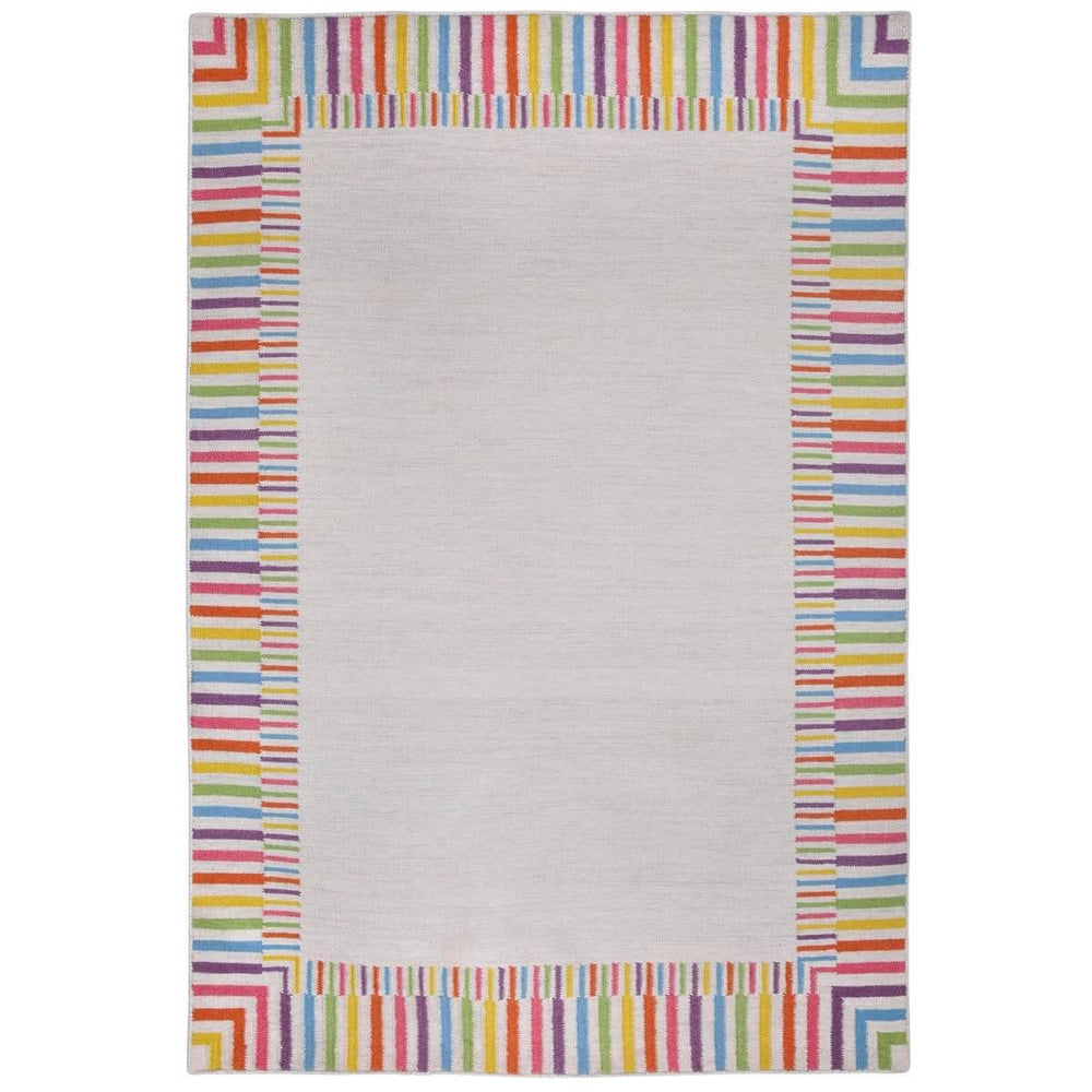 Rainbow Border Flatweave Rug