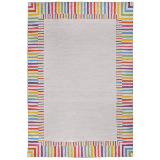 Rainbow Border Flatweave Rug