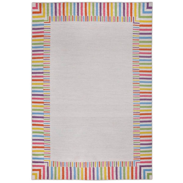 Rainbow Border Flatweave Rug
