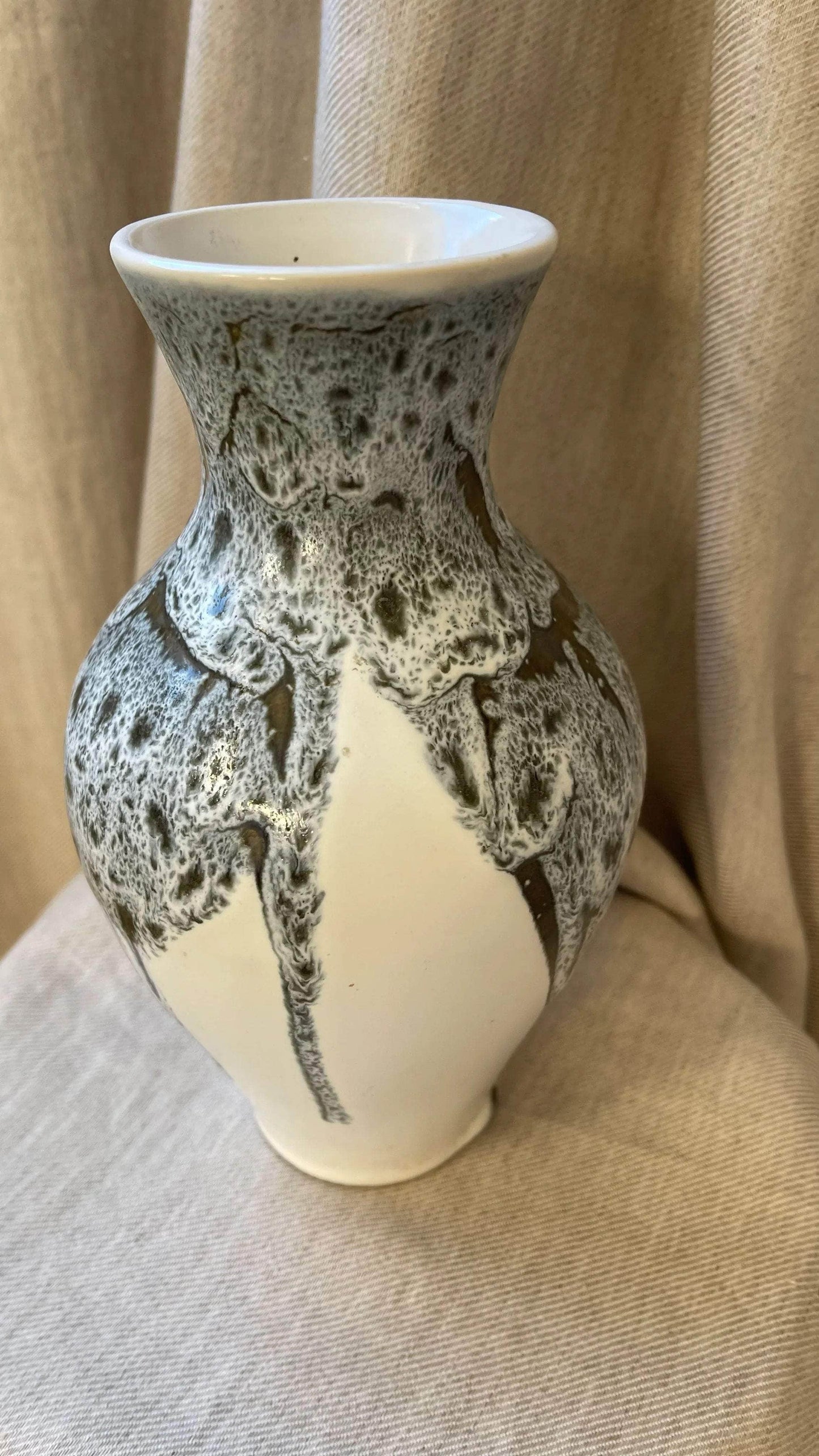 Blue and White Mottled Vase