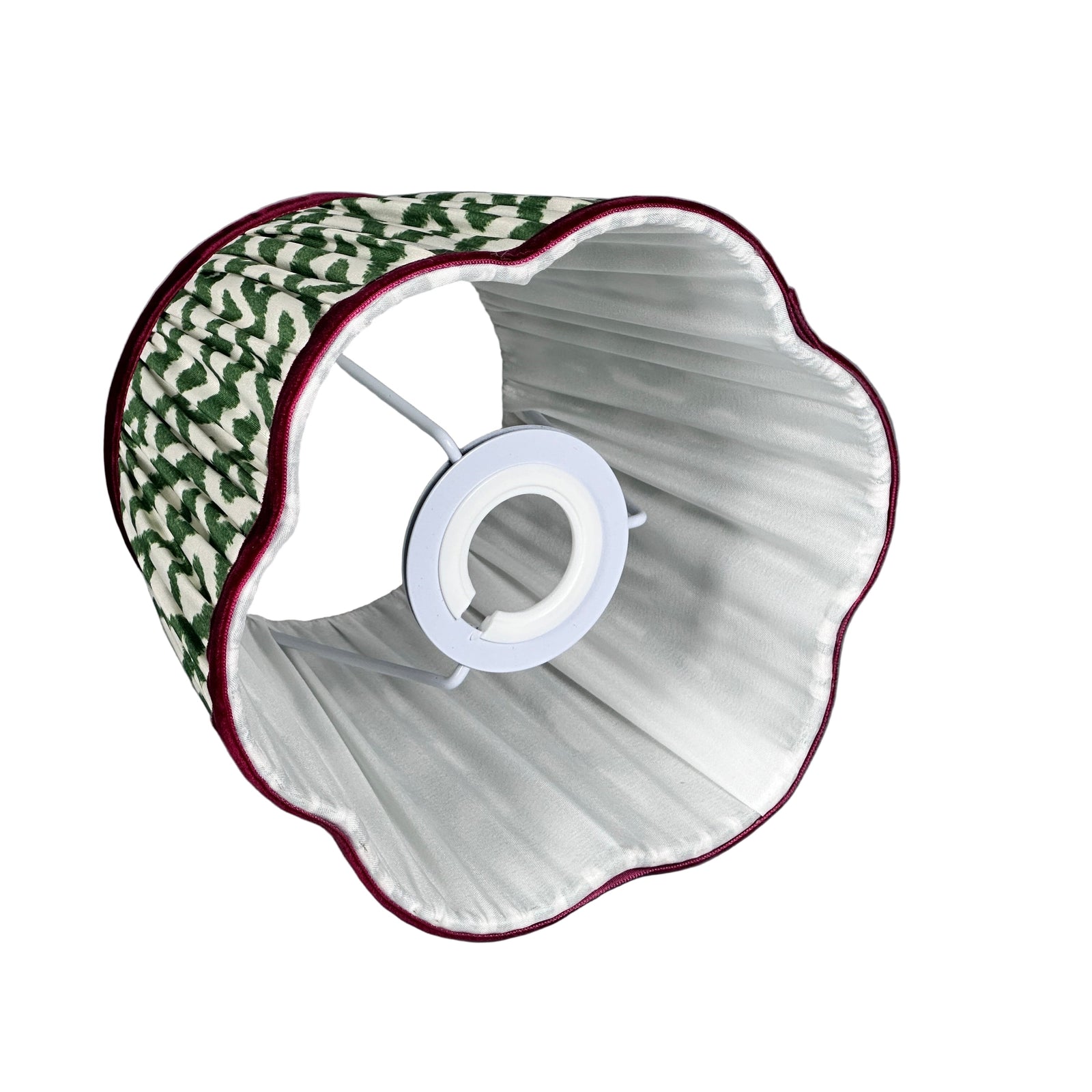 Lampshade Green Ikat Velvet Rim