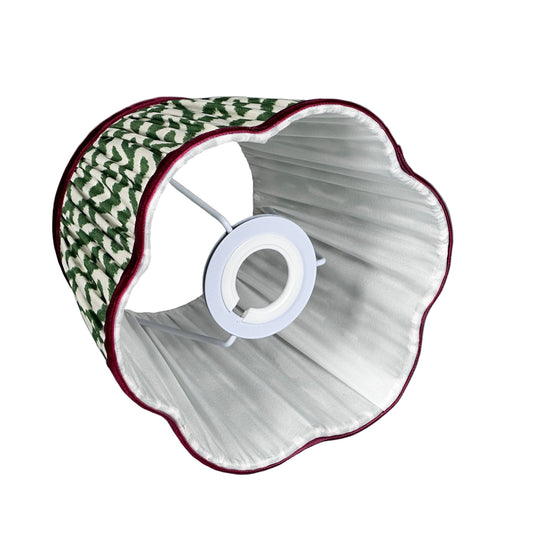 Lampshade Green Ikat Velvet Rim