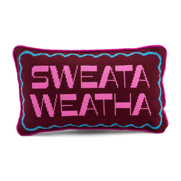 Sweata Weatha Needlepoint Pillow-