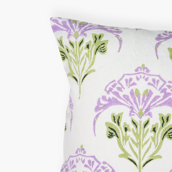 Soma - Lumbar Linen Throw Pillow Cover - Lavender