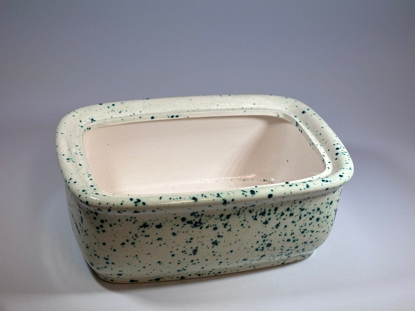 Butter Dish with Lid - Speckled Green Glaze
