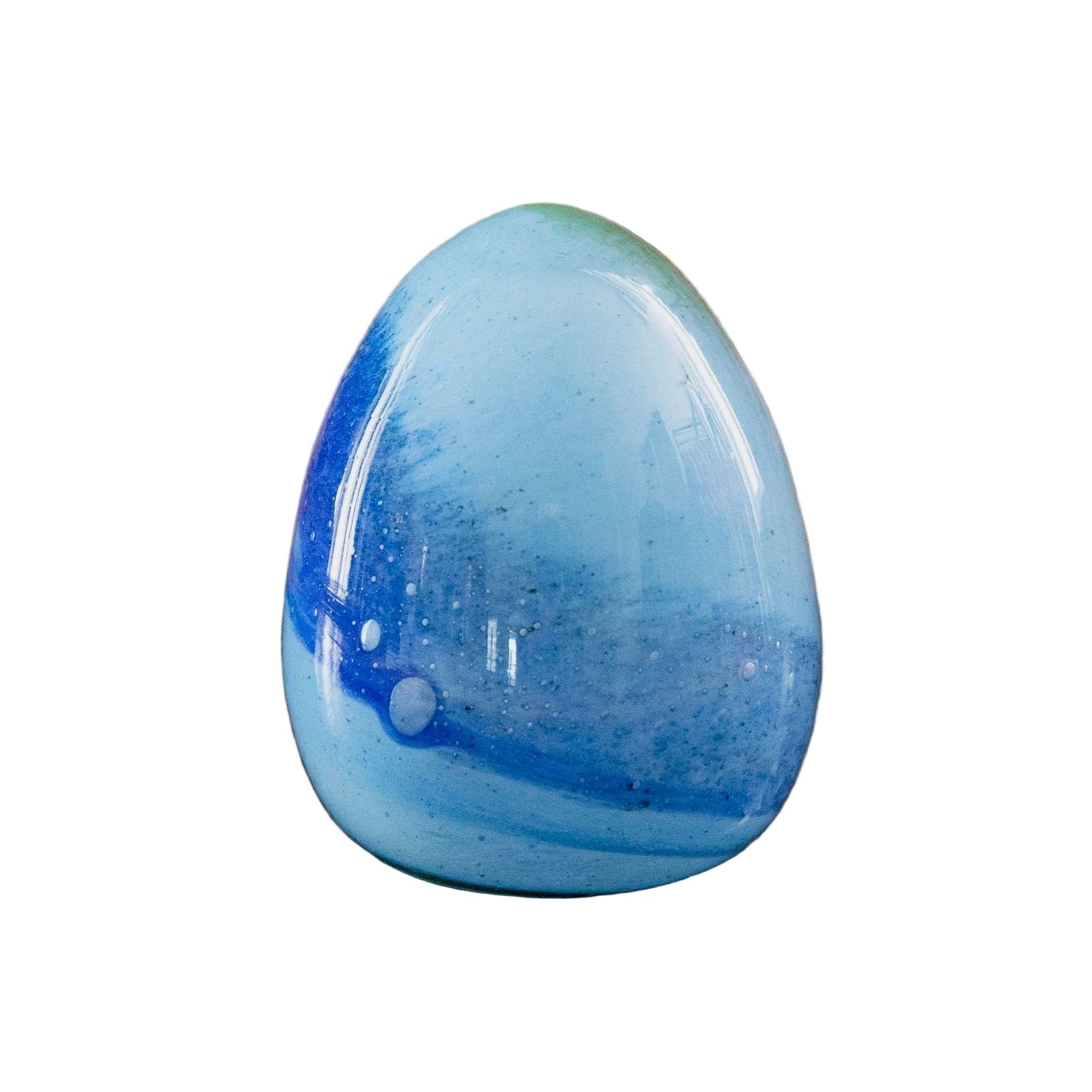 Anthologist Glass Easter Egg, Two-Tone Blue Large