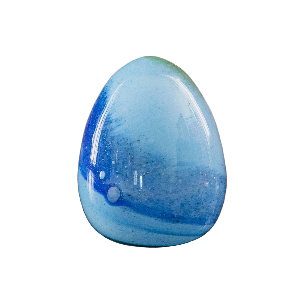 Anthologist Glass Easter Egg, Two-Tone Blue Large