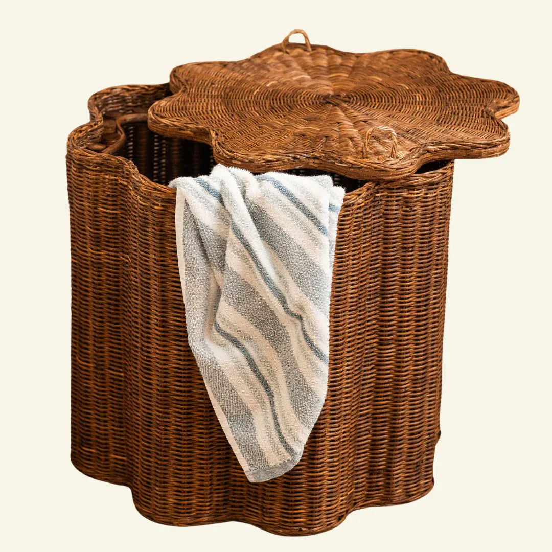 Shell Rattan Ottoman