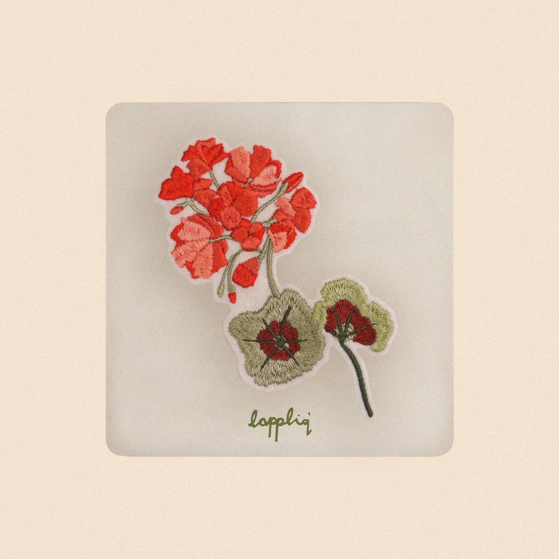 Iron on Geranium Patch