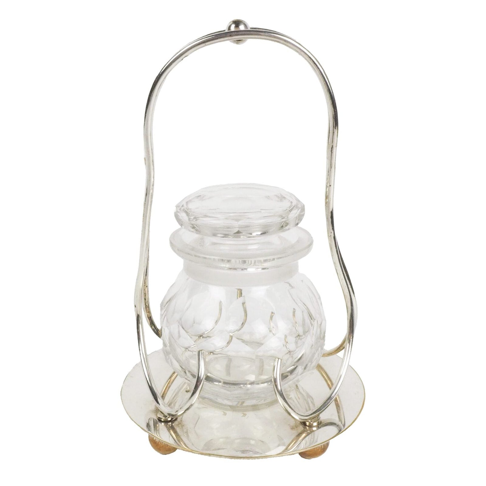 Glass and Silver Plate Preserve Jar