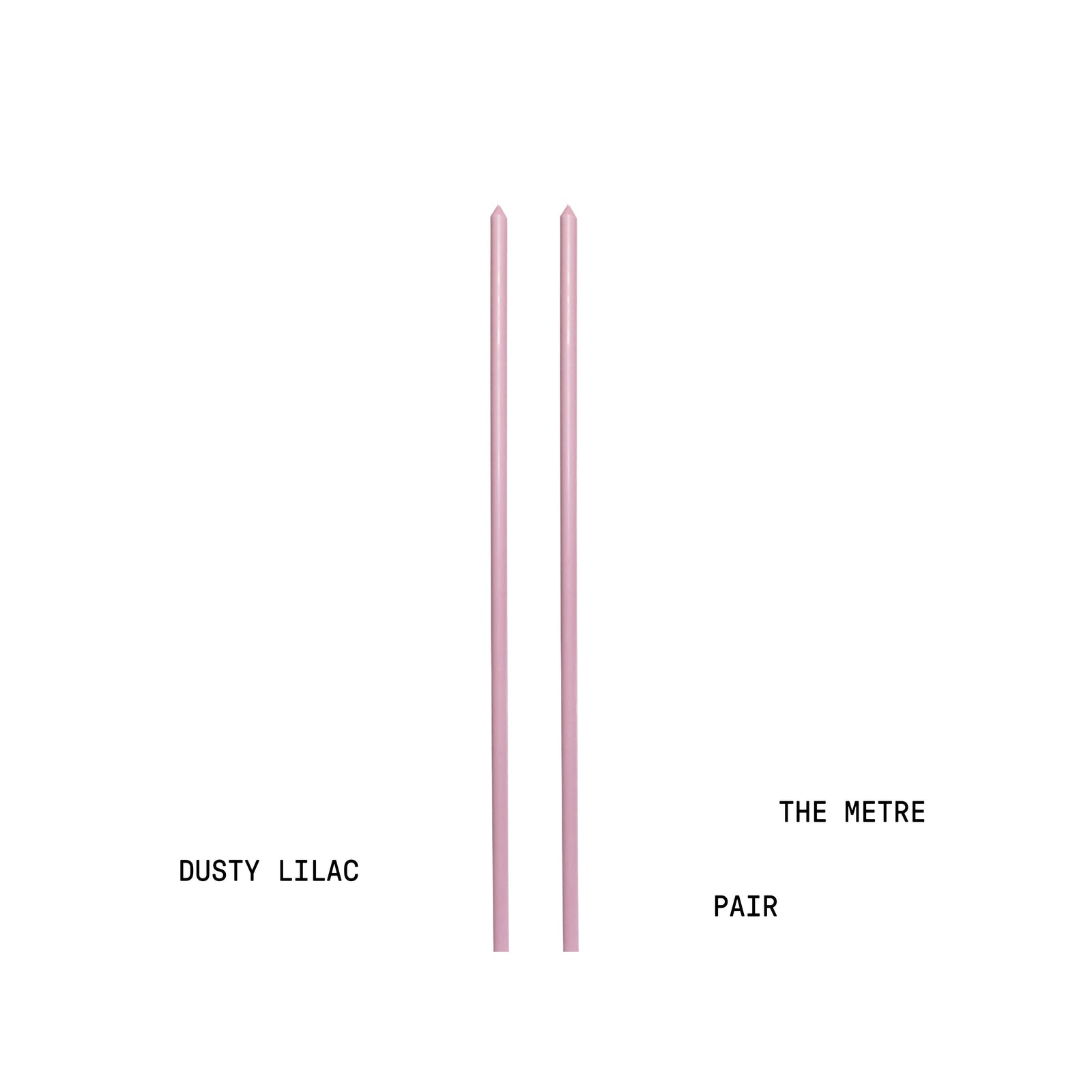 Dusty Lilac Tapered METRE Candle Pair