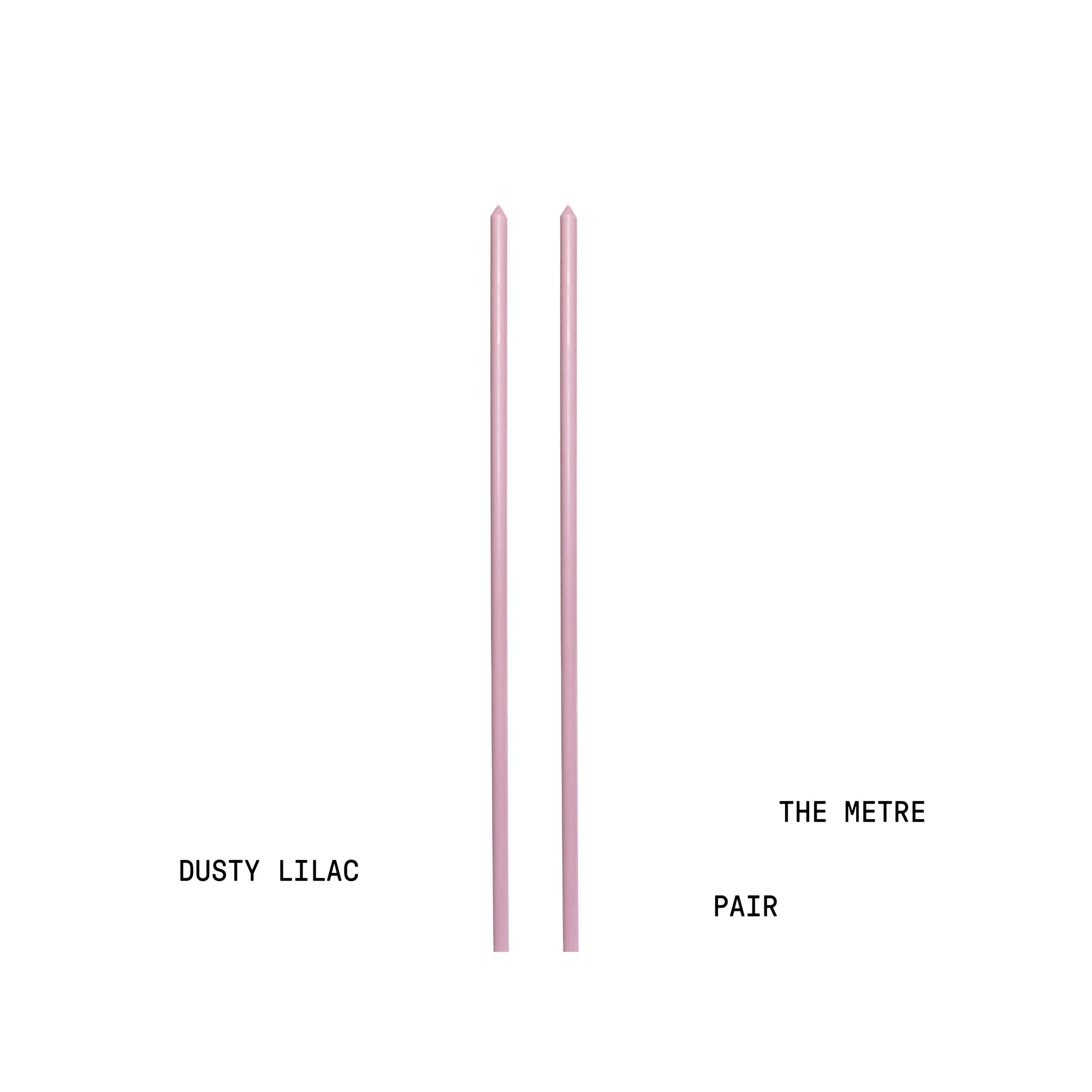 Dusty Lilac Tapered METRE Candle Pair