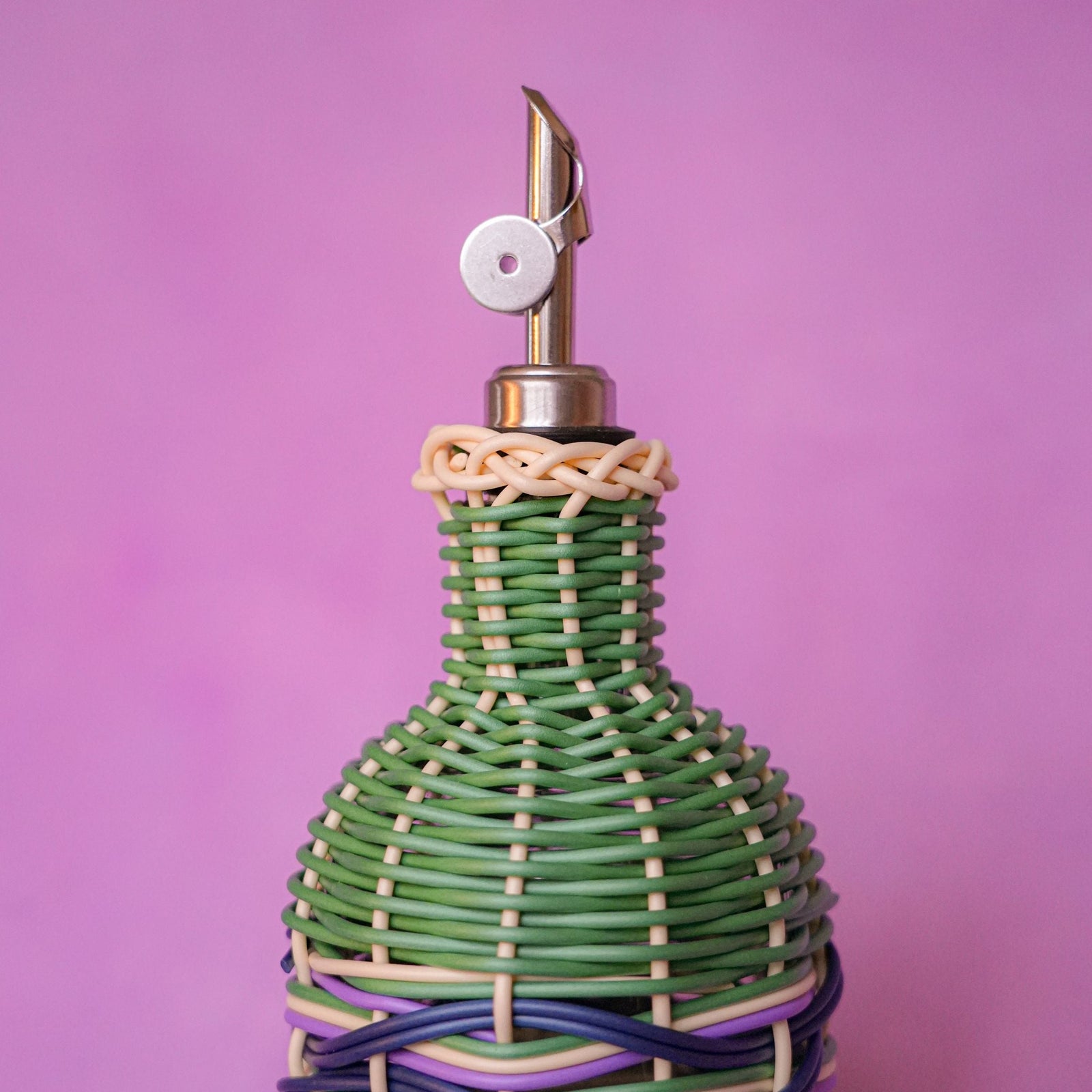 Woven Oil Pourer | Green & Brown