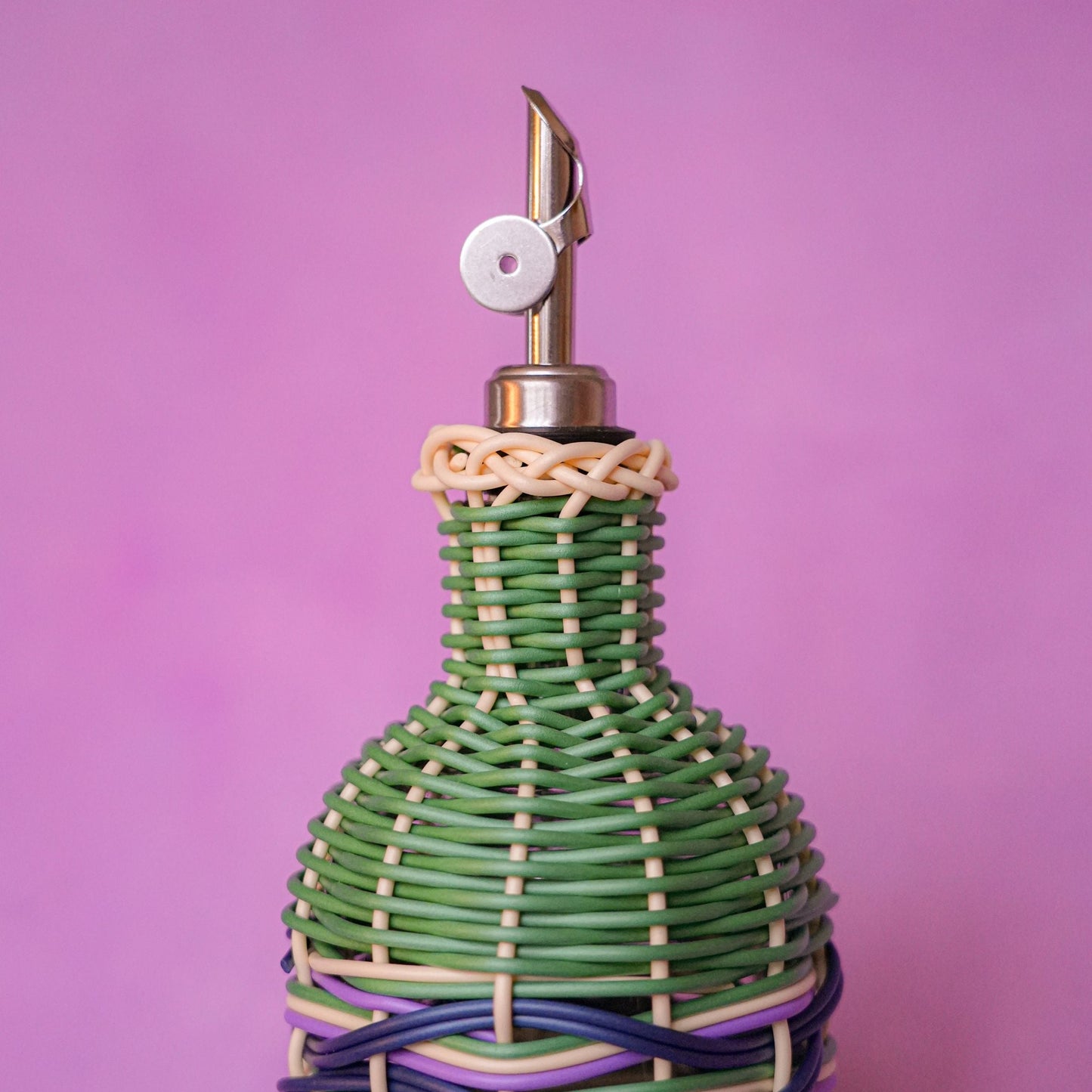 Woven Oil Pourer | Green & Brown