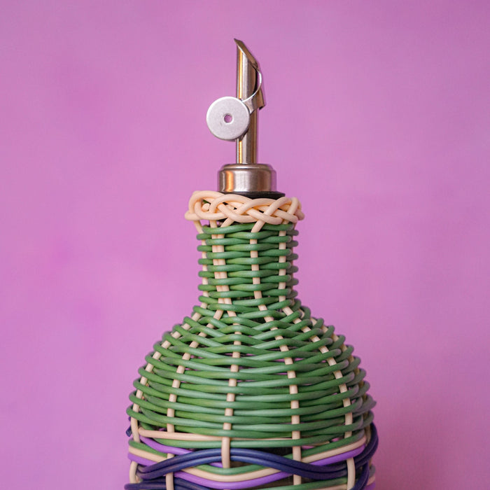 Woven Oil Pourer | Green & Brown