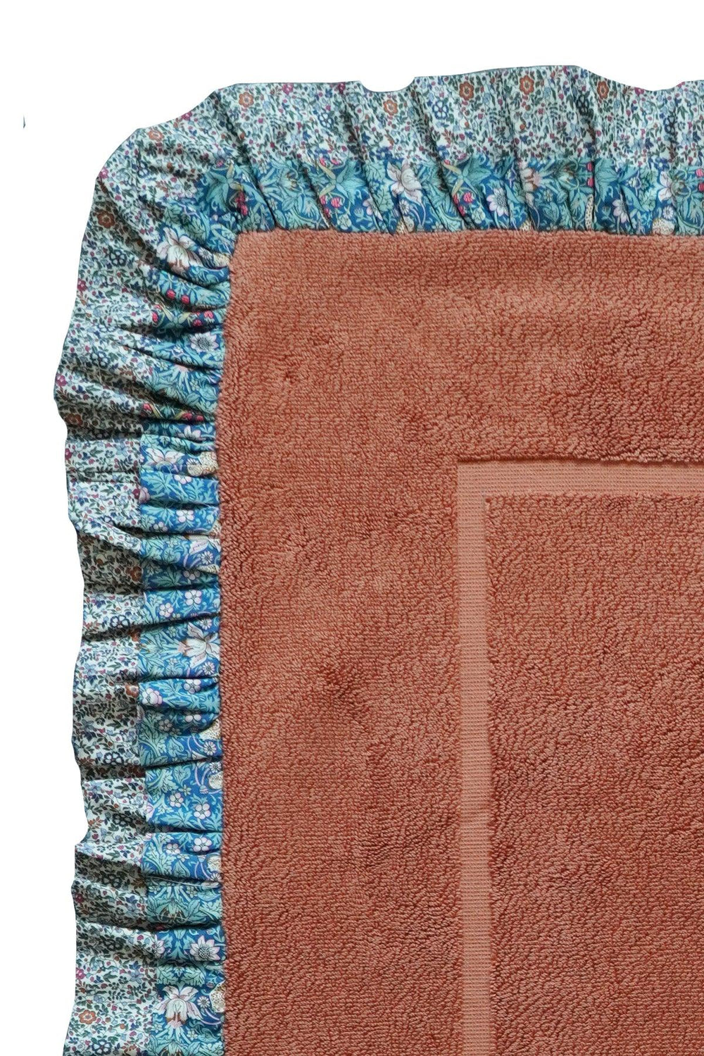 Ruffle Edge Bath Mat made with Liberty Fabric STRAWBERRY THIEF & KATIE & MILLIE