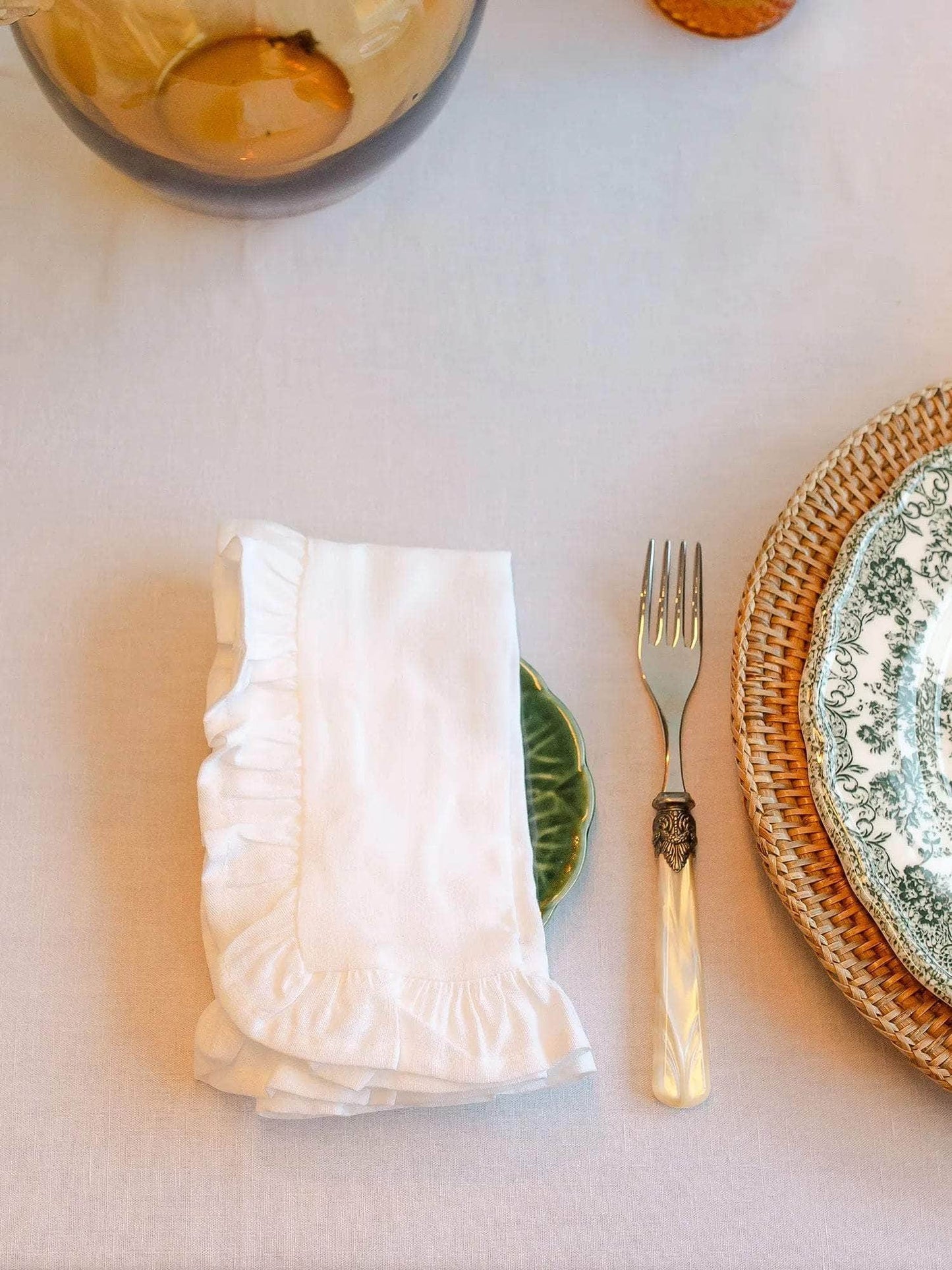 White Ruffle Napkin