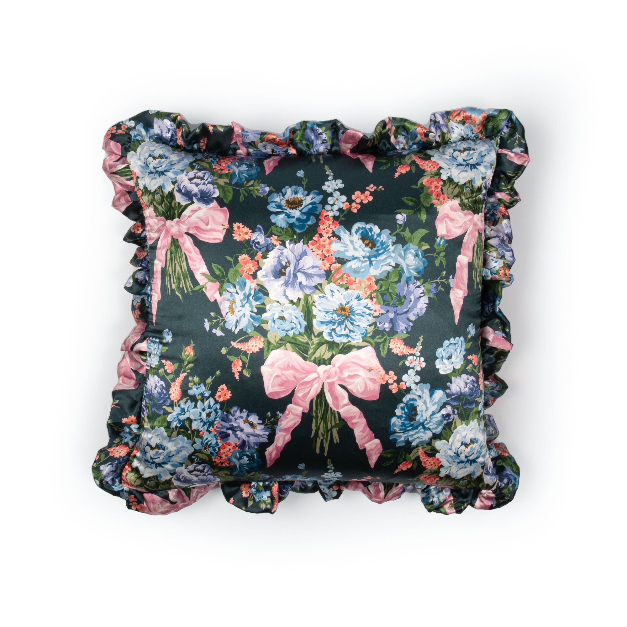 Silk Cushion made with Liberty Fabric 'Bow Bouquet'
