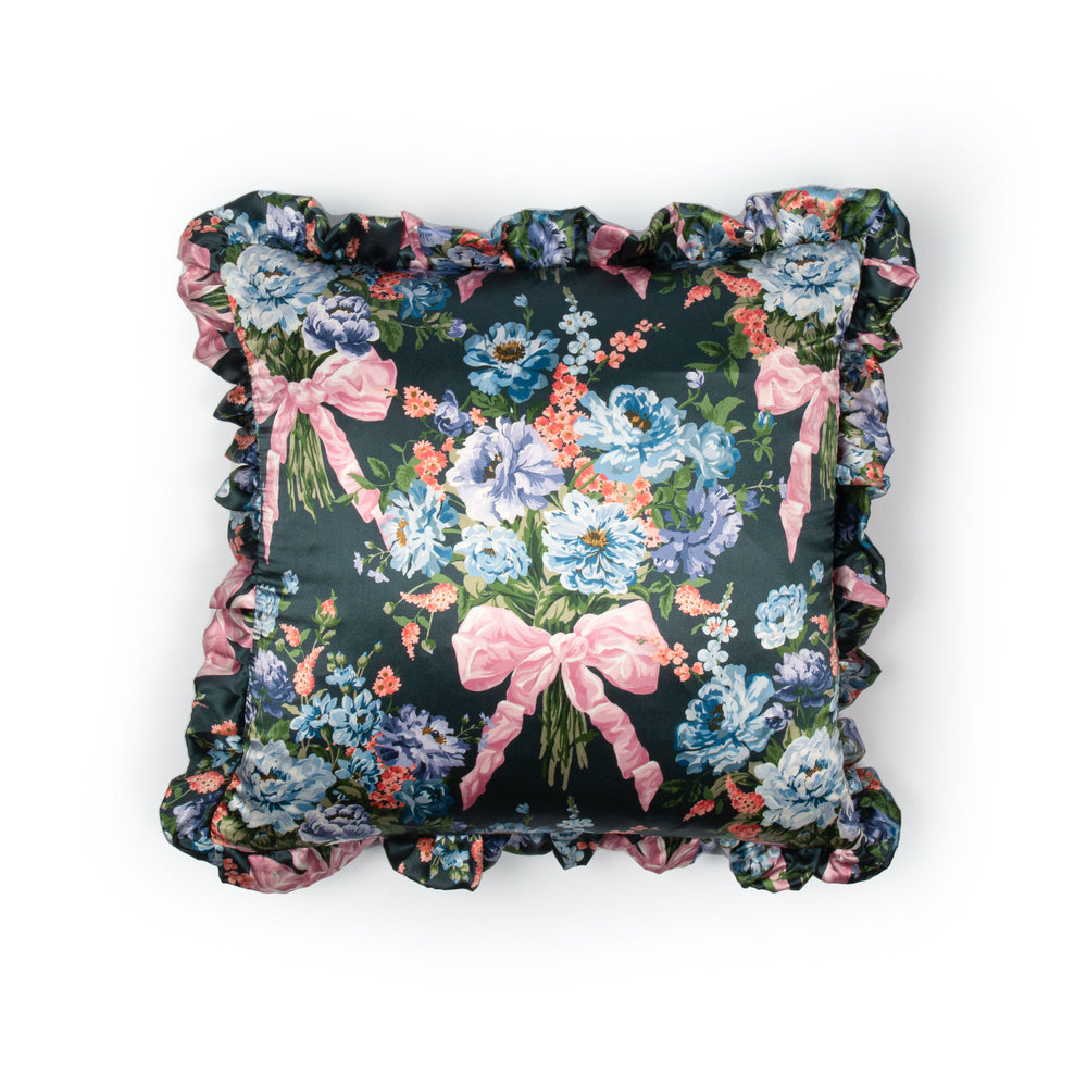 Silk Cushion made with Liberty Fabric 'Bow Bouquet'
