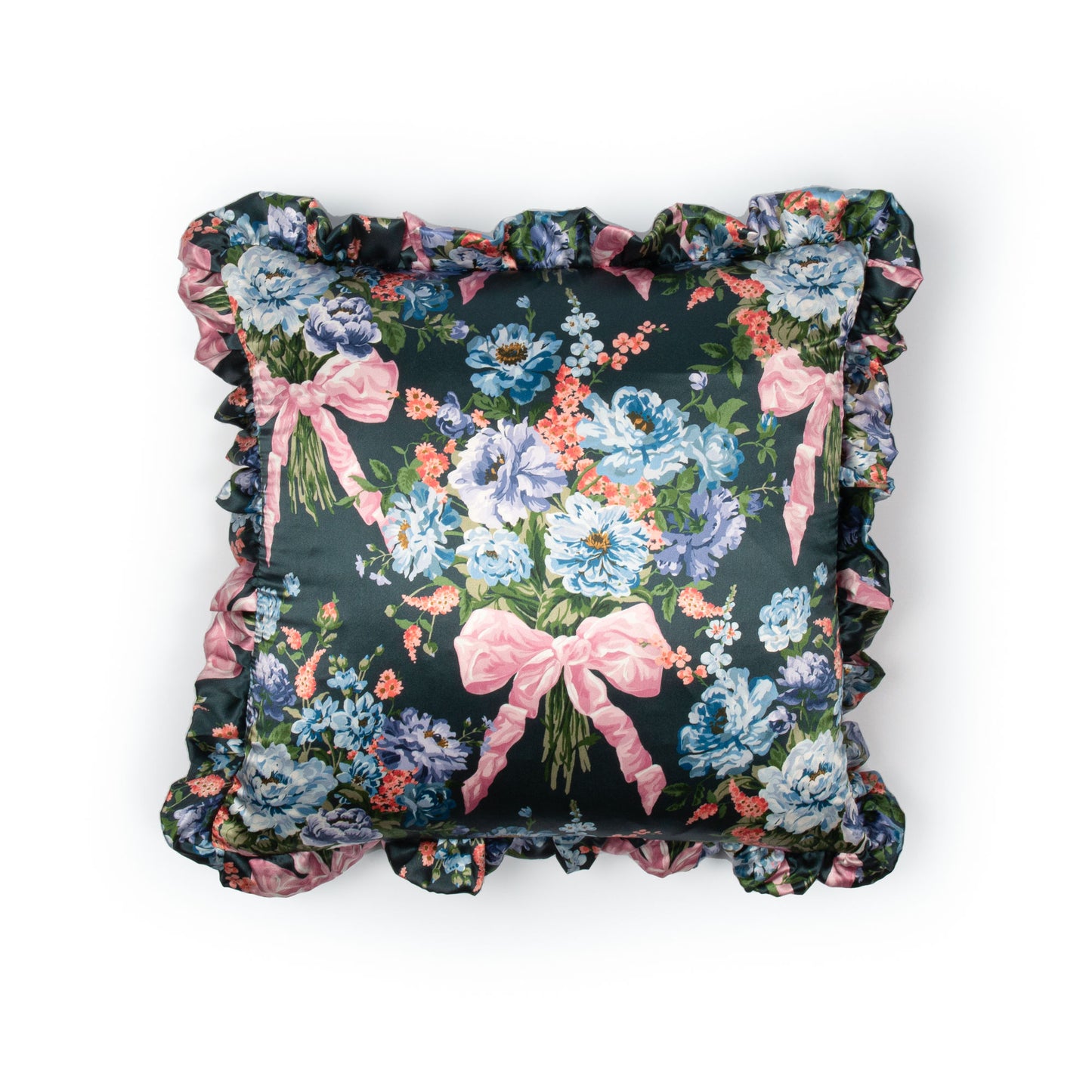 Silk Cushion made with Liberty Fabric 'Bow Bouquet'