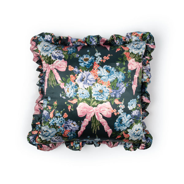 Silk Cushion made with Liberty Fabric 'Bow Bouquet'
