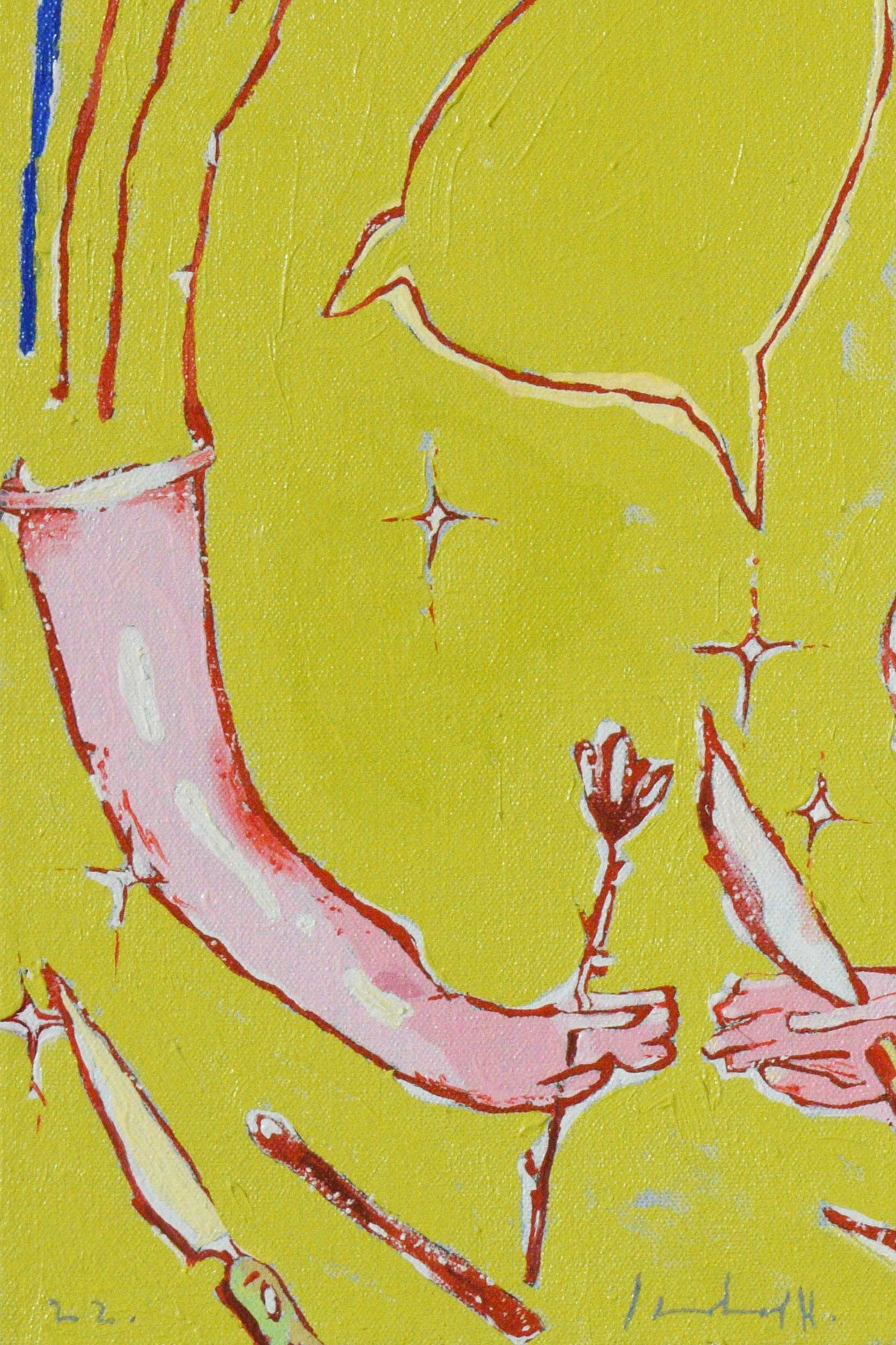 A Green Moth Came to Tea Original Painting