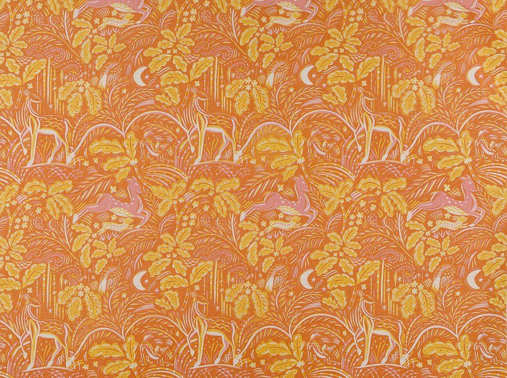 Staffordshire Fabric in Straw Yellow and Pink